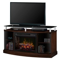 Dimplex Windham Flatpanel TV Stand and Electric Fireplace in Mocha - Logs - B0041W3QPO